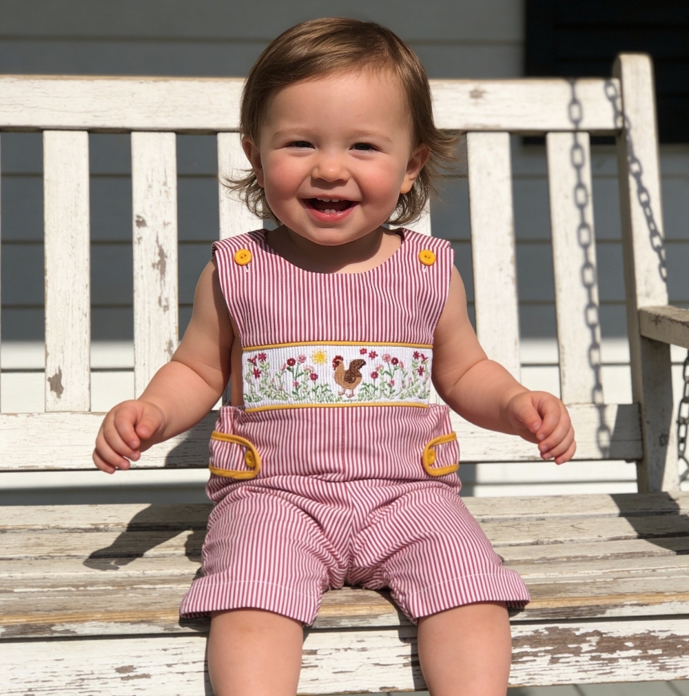 Rylee Faith Designs Autumn Rooster Smocked Jon-Jon